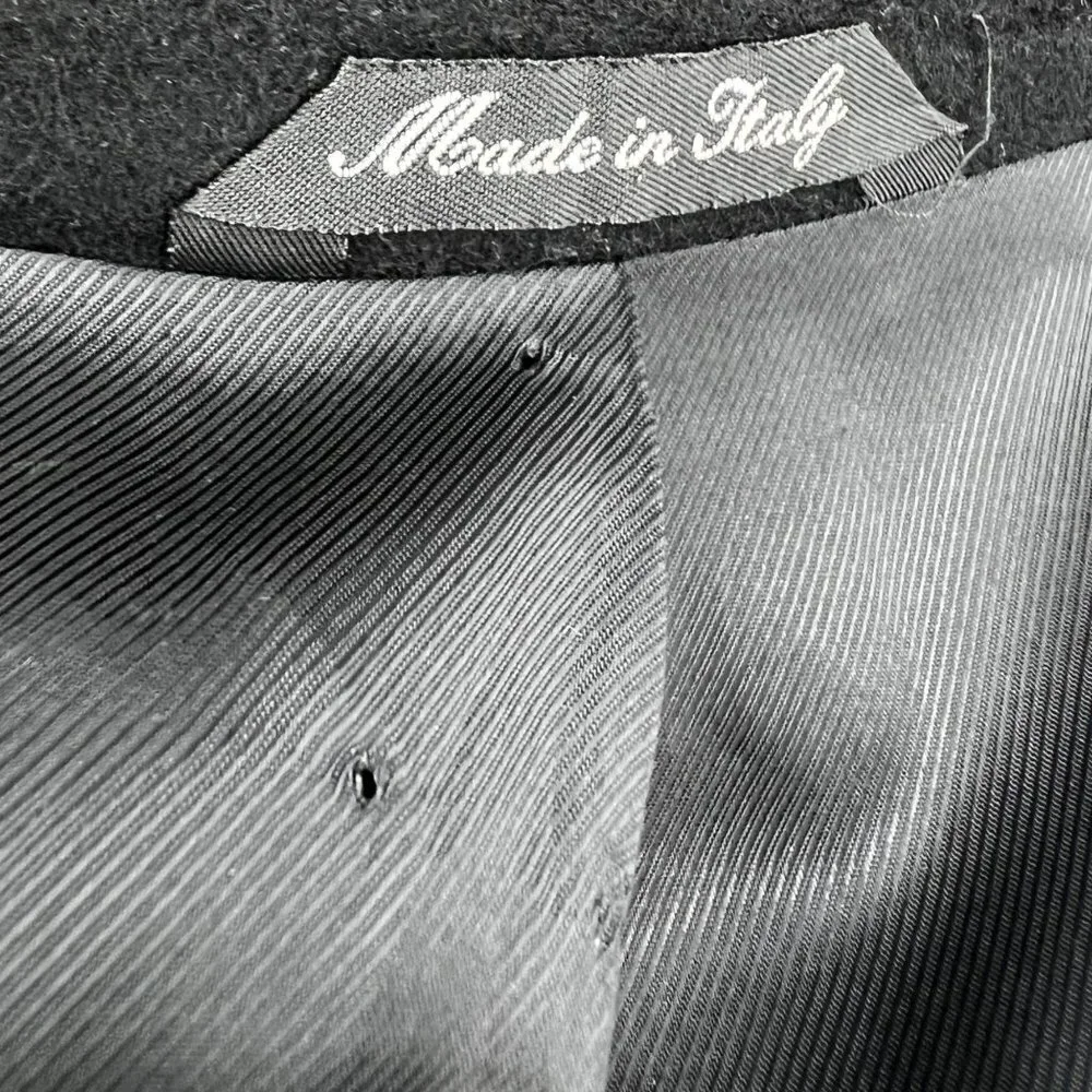 Zanetti 100%‎ Cashmere 3 Button Blazer Black Double Vent Tailored Made in Italy